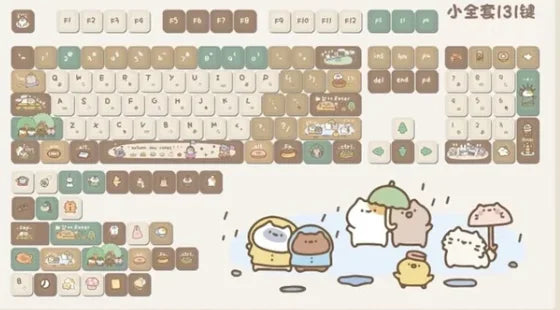 Cute Keycap Cocoa Bean Milk PBT Five-Sided Sublimation XOA Personalized Ball Cap DIY Mechanical Keyboard Keycaps Keycap Set