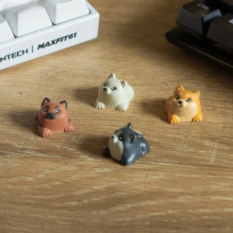 ECHOME Artisan Keycaps Shiba Dog Custom Animal Cute Keycap Resin Keyboard Cap Cartoon Pet KeyCap Mechanical Keyboard Accessories