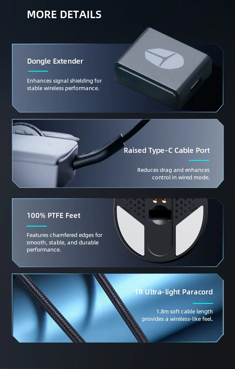 Thunderobot ML903 Mini NearLink Gaming Mouse Tri-Mode Bluetooth Wireless Mouse 30000 DPI Charging Base For Pc Gamer Kit Laptop
