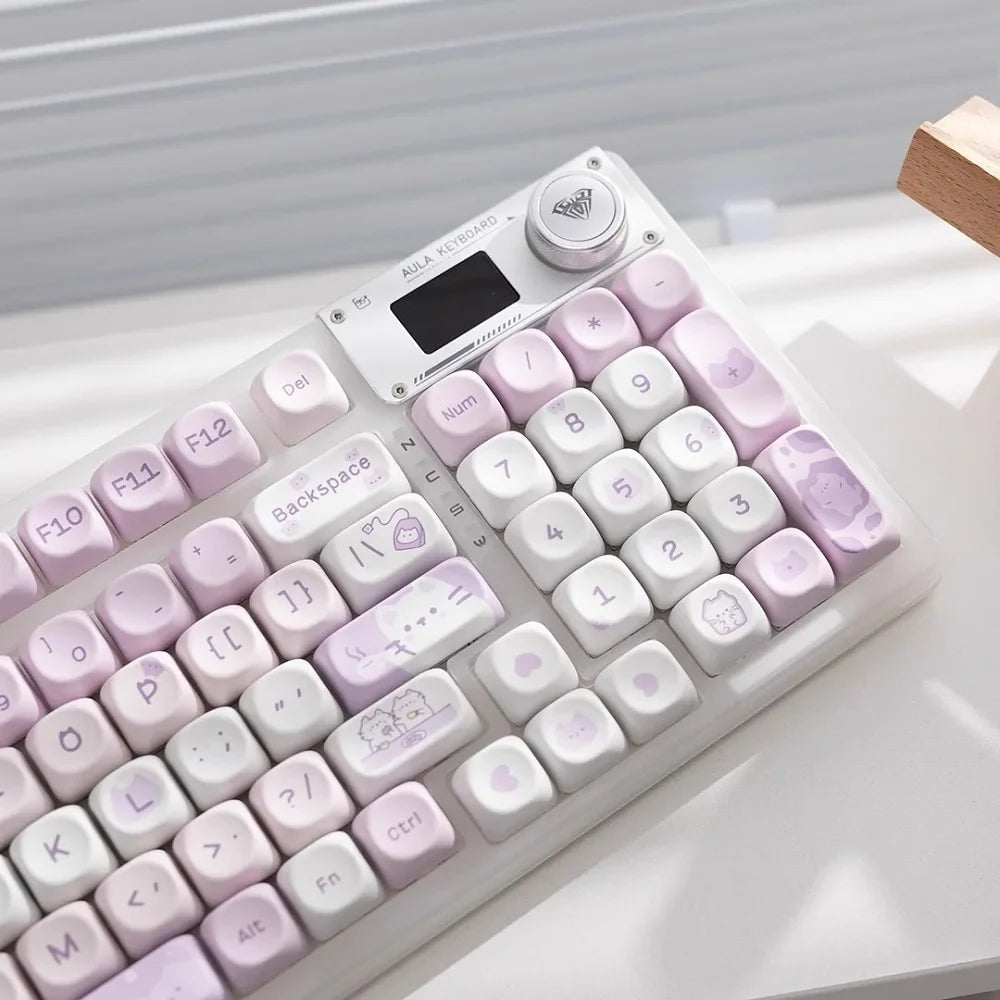95/132 Keys Cute Cartoon Animals Theme Keycaps MAO Profile DIY PBT Dye Sublimation Key Caps for Mechanical Keyboard MX Switch