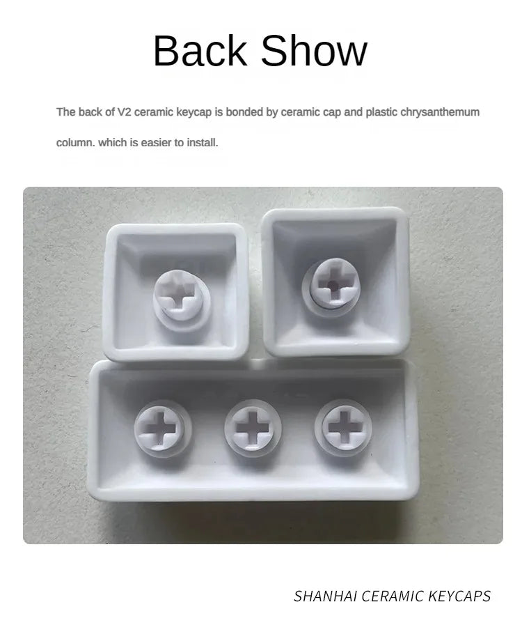 Ceramic Keycaps Smooth Glaze Translucent Mechanical Keyboard Keycaps for Arrow Keys Four Pcs Without Engraving Solid Color Cap