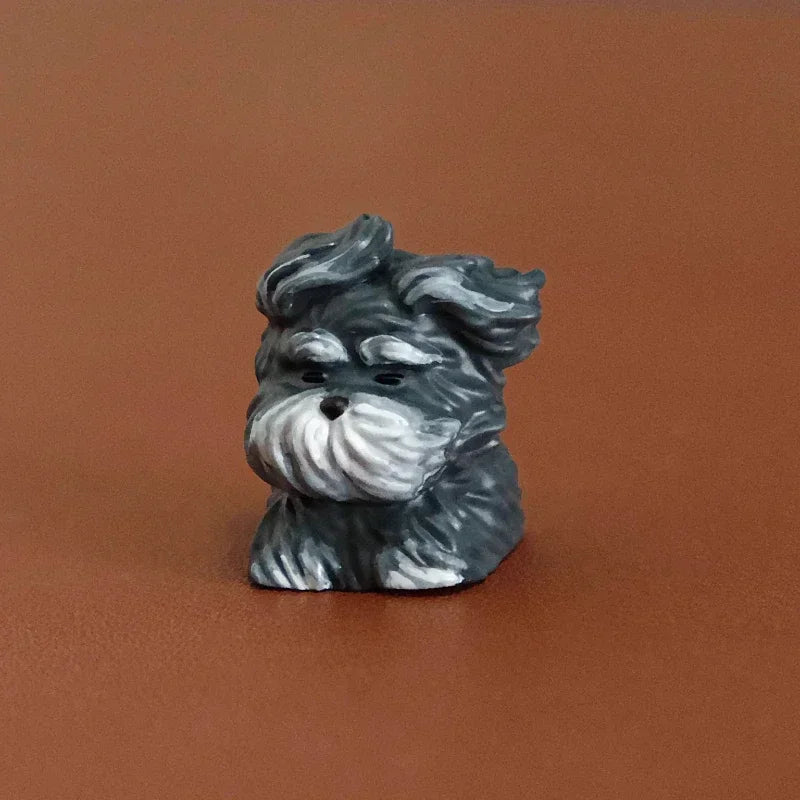 Kawaii Schnauzer Keycaps ABS Resin Personalized Mechanical Keyboard Accessories Puppy Animal Cherry MX 1U Handmade Keycap Gifts