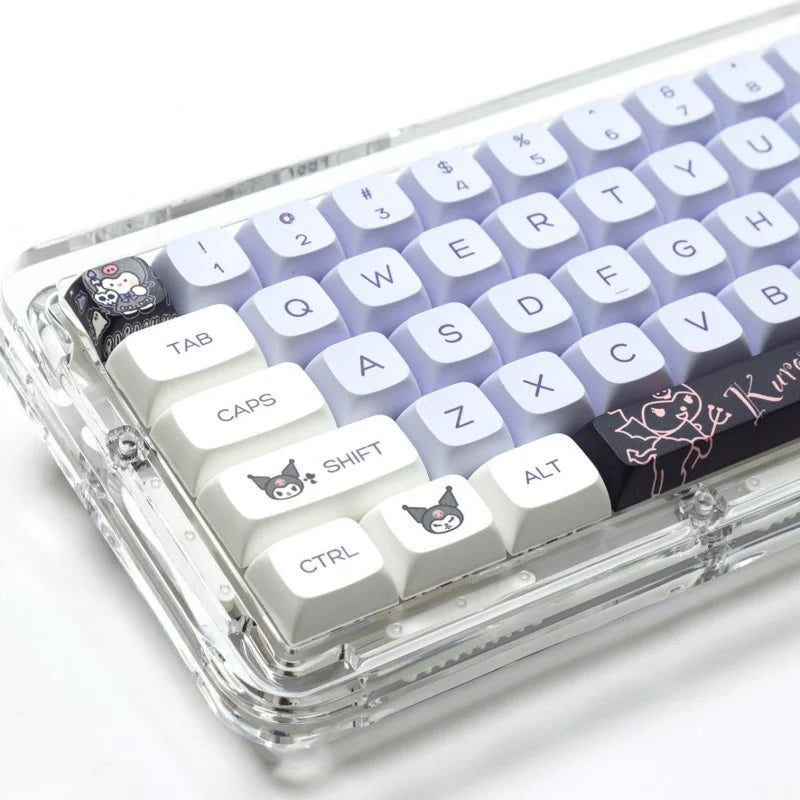 Sanrio Anime Kawaii Kuromi Keycaps  Cartoon Style Mechanical Keyboard Key Caps Cute PBT Key Caps Keyboard Accessories