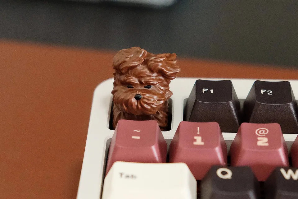 Cute Puppy Keycap Custom Schnauzer Resin Keyboard Cap Cherry MX 1U Handmade Anime Artisan KeyCap for Mechanical Keyboard Gift