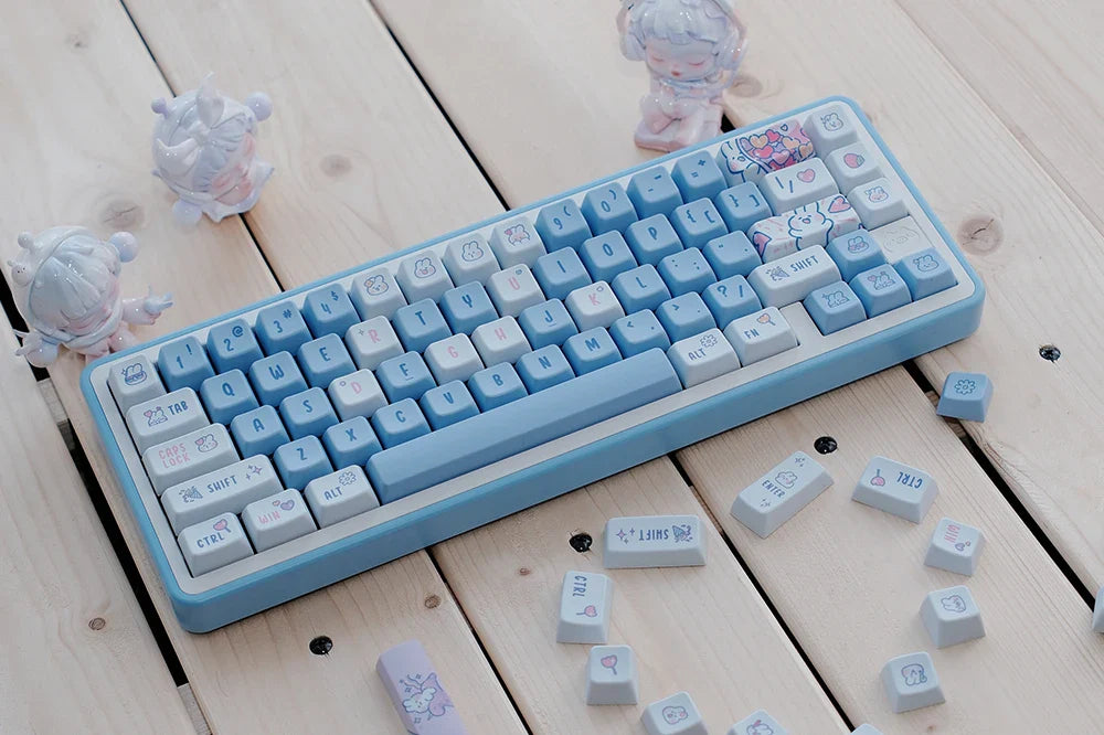 KPREPUBLIC Cute Bunny Keycap Dye Subbed Rabbit Keycap thick PBT MDA for Mechanical Keyboard 87 tkl 104 ansi xd64 bm60 BM87 BM65