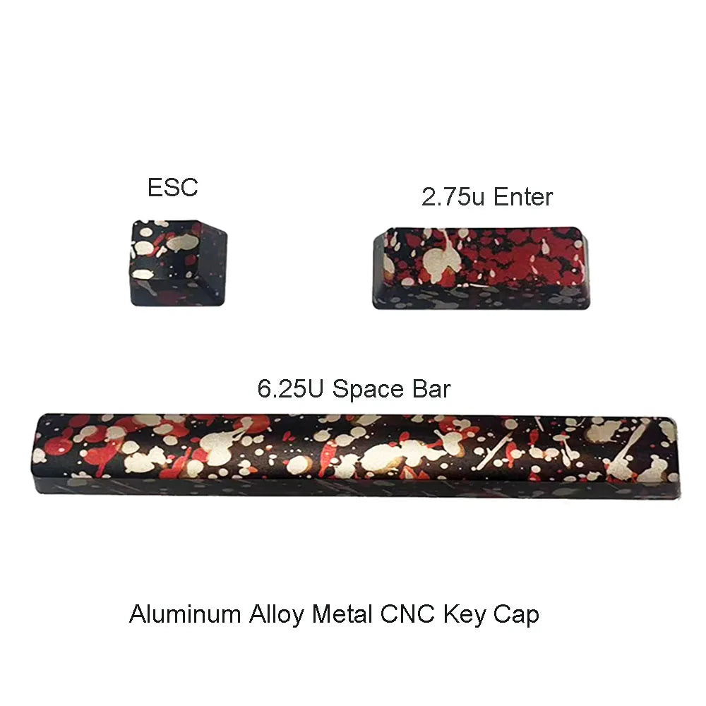 Aluminum Alloy Metal Key Cap No Backlit CNC Customized Mechanical Keyboard Cross Axis OEM ESC 6.25U Spacebar 2.75U Enter Keycaps