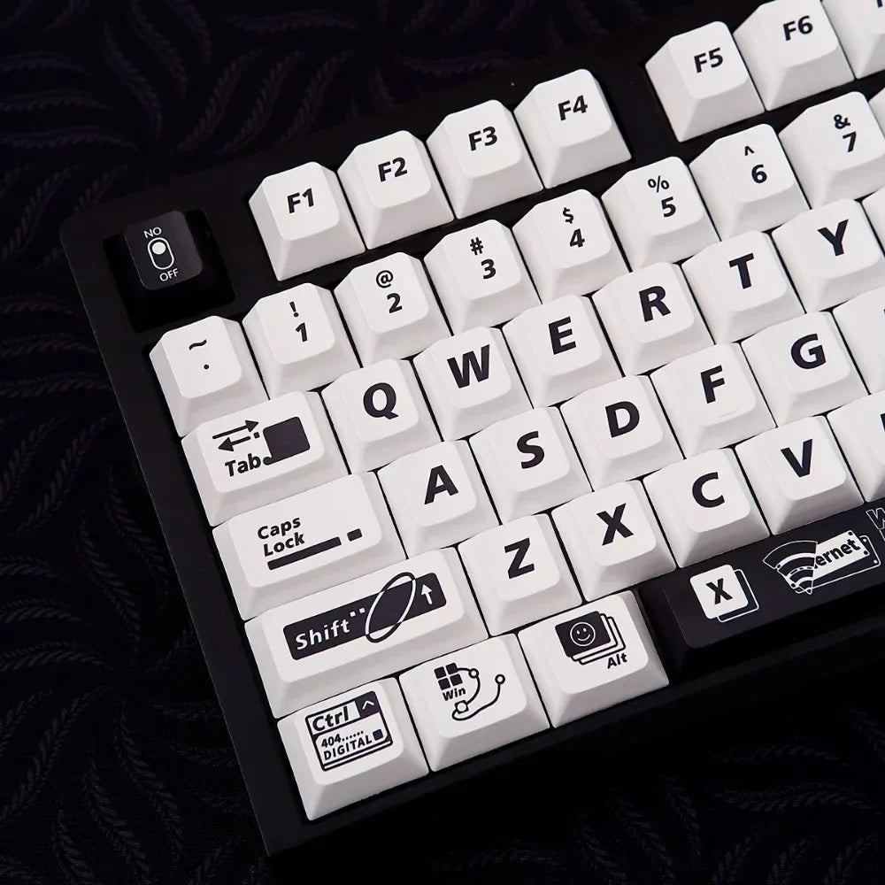 BarbarousGiGi PBT Original Profile Thermal Sublimation Cross Shaft Axis Switch 139 Key Caps for Custom Mechanical Keyboard Caps