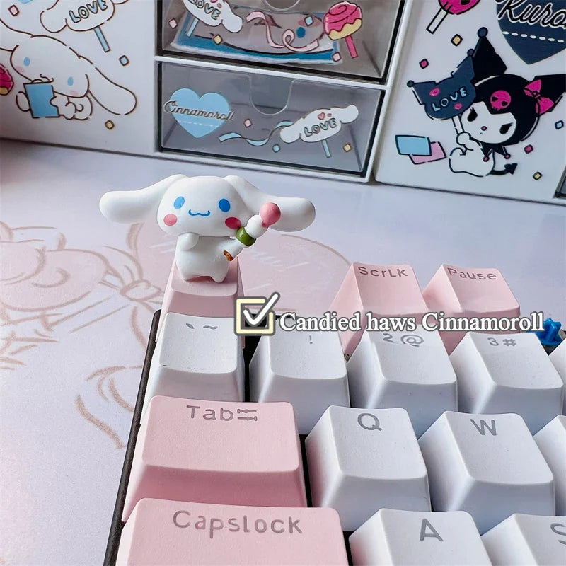 Sanrio Kawaii Cinnamorol Keycaps Mechanical Keyboard Caps Hello Kitty Pochacco Mx Axis Personalized Cartoon Esc Diy Key Cap Game