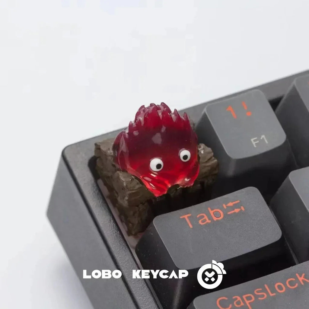 Calcifer Mechanical Keyboard Keycaps Customized Cute Keycap Cartoon Original Design Keycaps For Keyboard PC Gifts [In Stock]