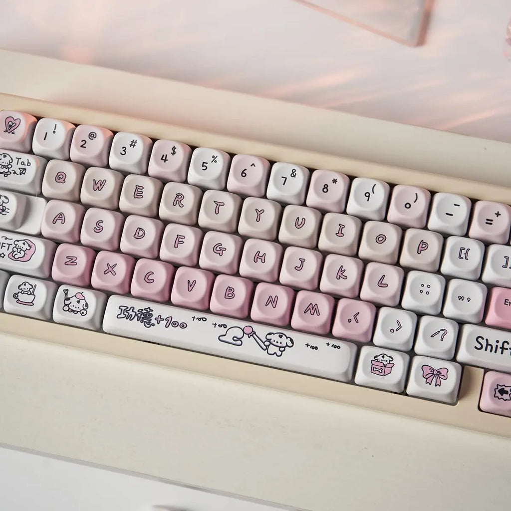 Cats and Puppies Keycaps MOA Profile Thermal Sublimation PBT Keycaps Personalized Cute Keycap For 64/104/108 Mechanical keyboard