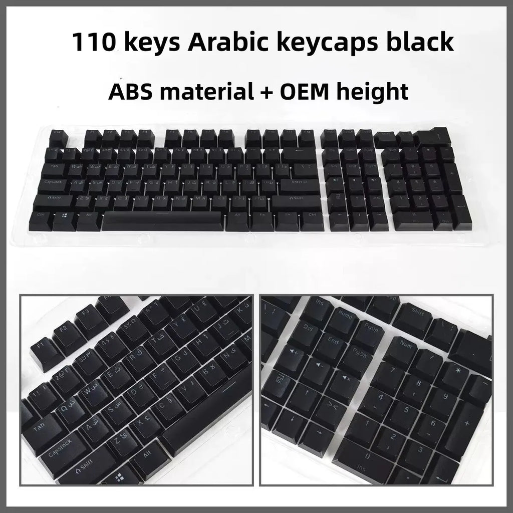 129 Keys Arabic Keycaps Set PBT/ABS Cherry Profile OEM Keycap Gaming Custom Personalised Cute for MX Switch Mechanical Keyboard