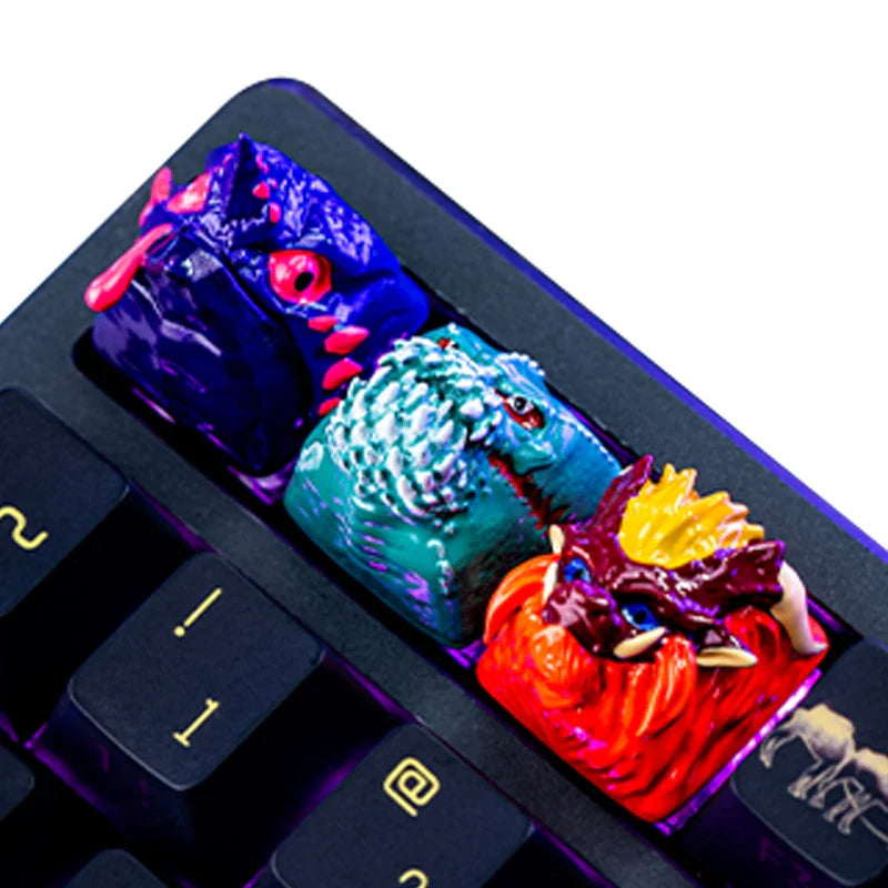 MonsterHunter Dragon Anime Artisan Point Keycaps ESC Custom Personality R4 Gaming Decoration KeyCap for Mechanical Keyboard Gift
