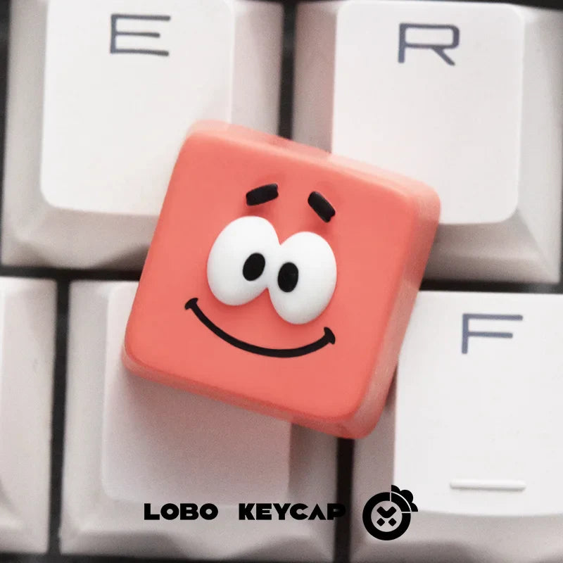 Cute Anime Keycaps 3D Resin Sea Star Pink Handmade Keyboard Caps Customized Artisan Keycaps for Mechanical Keyboard Accessories