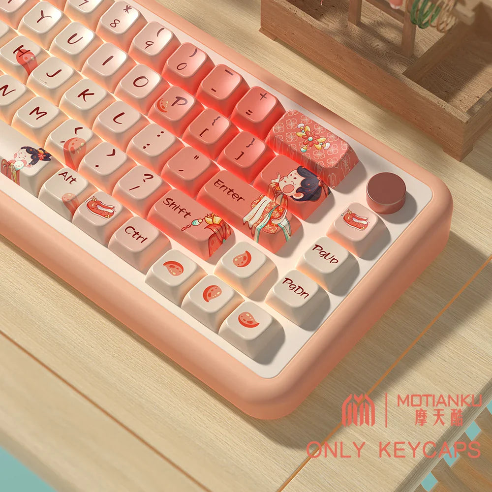 Original Theme Keycaps MDA Profile cute Anime PBT Keycap custom For Mechanical Keyboard with iso layout and 7U space bar