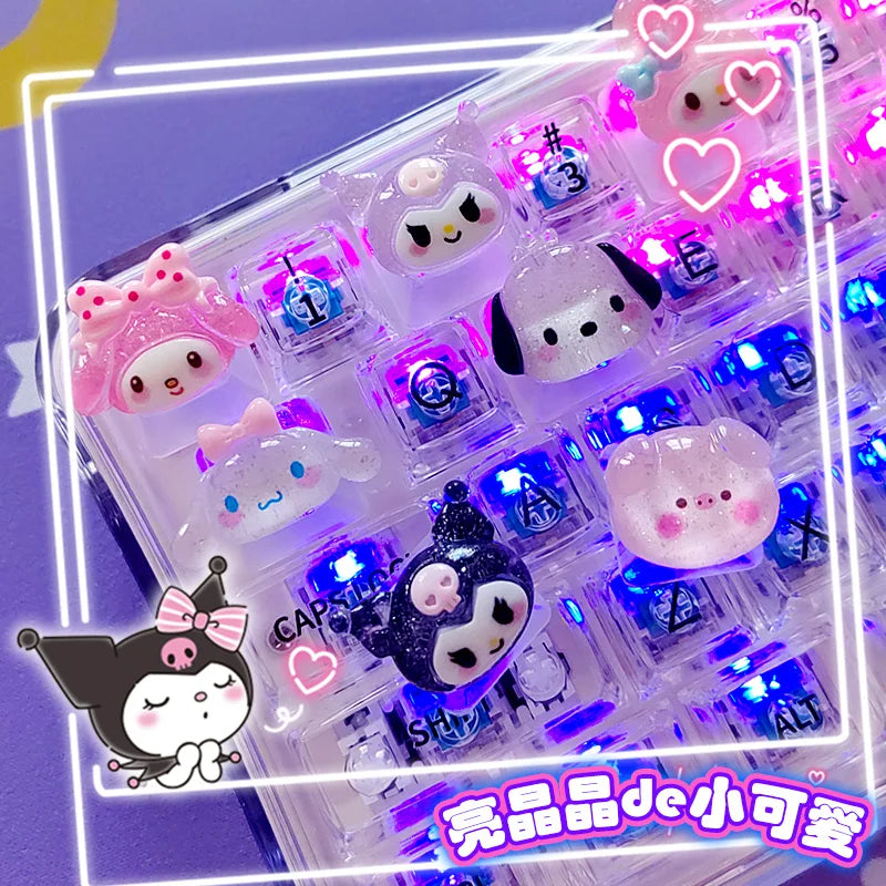 DIY Keycap Cute Cartoon Melody Coolomey Translucent Cross Mechanical Keyboard ESC Base Translucent Keycap