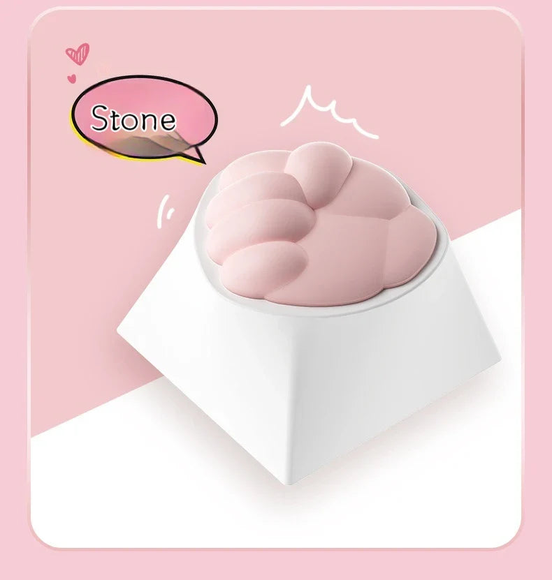 Cute Cat Claw Stone Scissors Cloth Praise Keycap Soft Silicone Oem High Beauty Girl Heart Girl'S Holiday Free delivery Gift