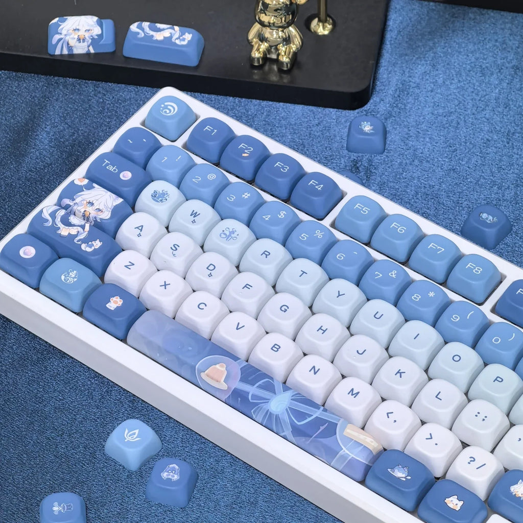Genshin Impact Theme Xiao Keycaps MOA Profile PBT Sublimation Mechanical Keyboard Caps Cartoon Character Gamer XIAO Keycap